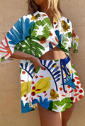 Conjunto estampado de camiseta y shorts