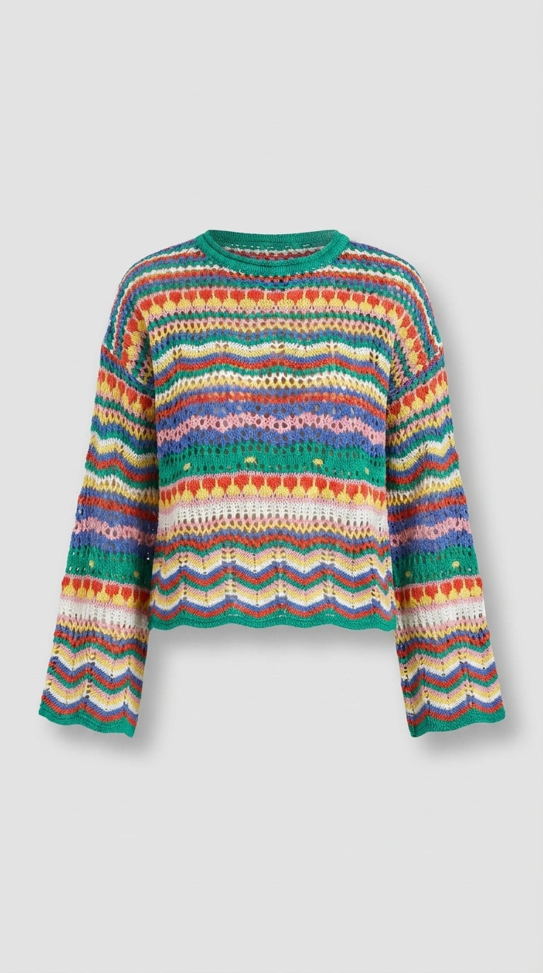 Jersey multicolor de punto calado