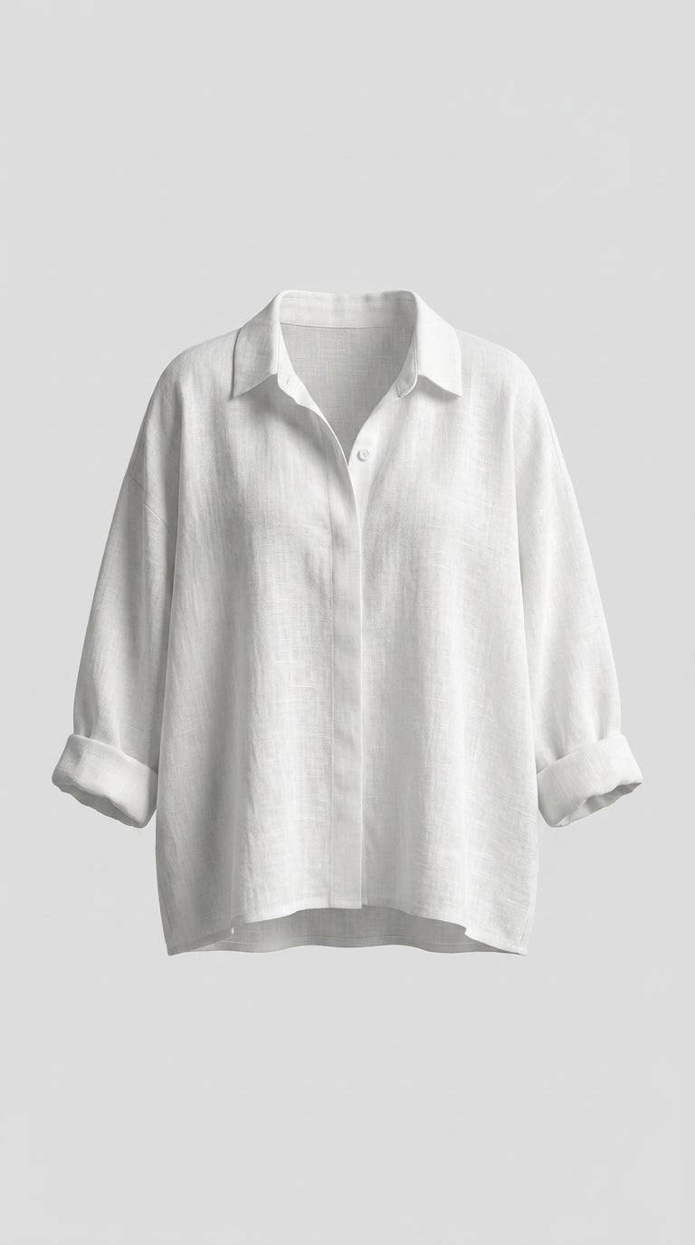 Blusa blanca de corte relajado
