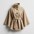 Poncho beige ligero con cinturón