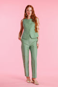 Pantalón verde menta de vestir y tiro alto