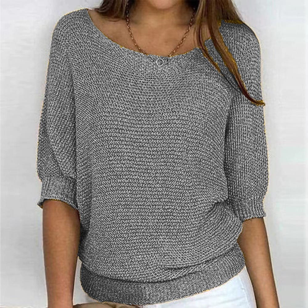 Jersey ligero gris de manga media