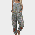 Mono gris de tirantes con flores