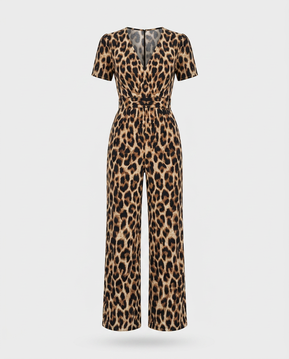 Mono animal print de pierna ancha